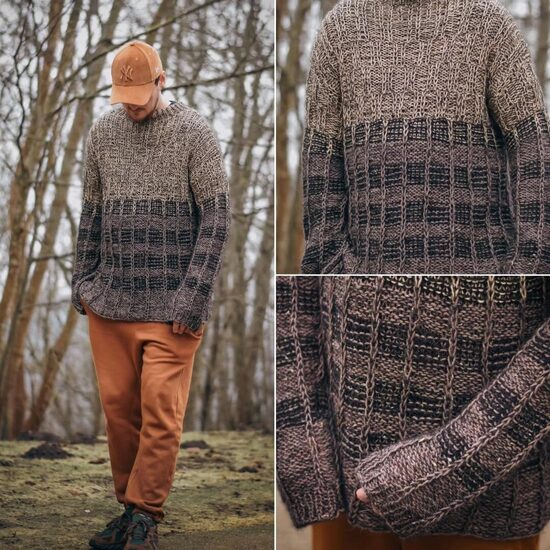 MEN'S SWEATER IN BROWN SHADES